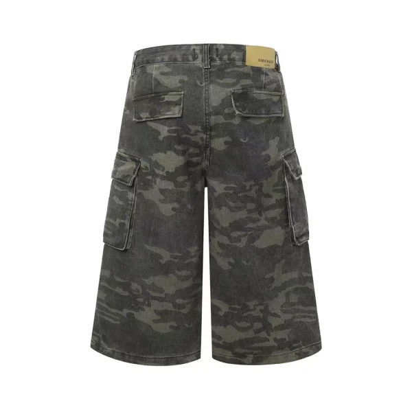 American European Vintage Camouflage  Shorts Cargo Pockets Summer Zipper Fly Design Casual  Shorts for Men - Image 5