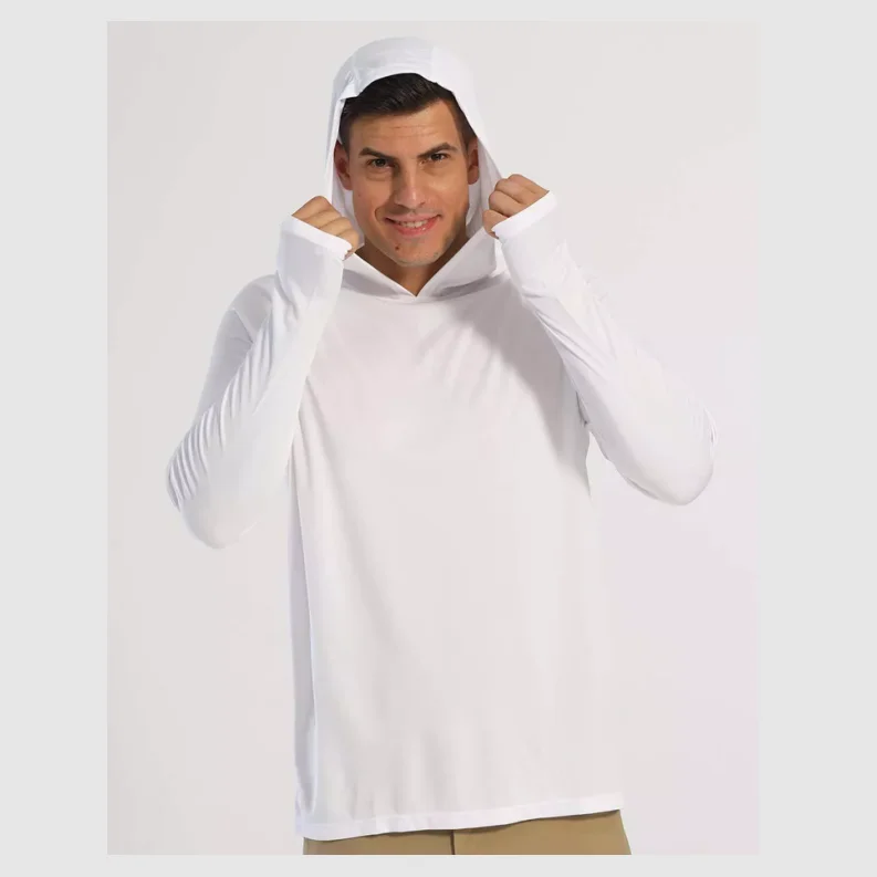Men’s Outdoor UV/UPF 50+ Sun Protection Hooded Sweatshirt Long Sleeve Fishing Oversized Shirt for Summer Season