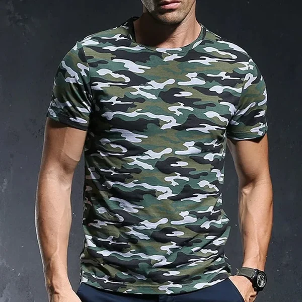 2025 Men's Camouflage T-Shirt Oversized Printed T-Shirt Design Sporty and Casual Tee Tops Breathable Tee Shirt for Men - Image 2