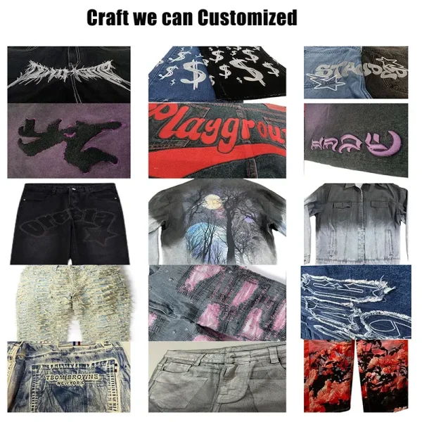 American European Vintage Jeans Shorts Cotton Denim Pants Distressed Washed Zipper Fly  Design Casual  Shorts for Men - Image 6