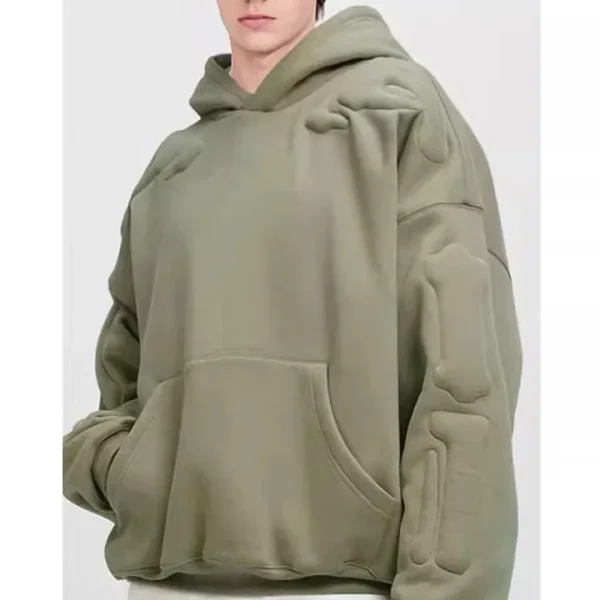 Autumn Winter Men's High Street Jacket Skeleton Stereo Sponge Embroidered Hooded Sweatshirt Couple Hoodie for Men - Image 4