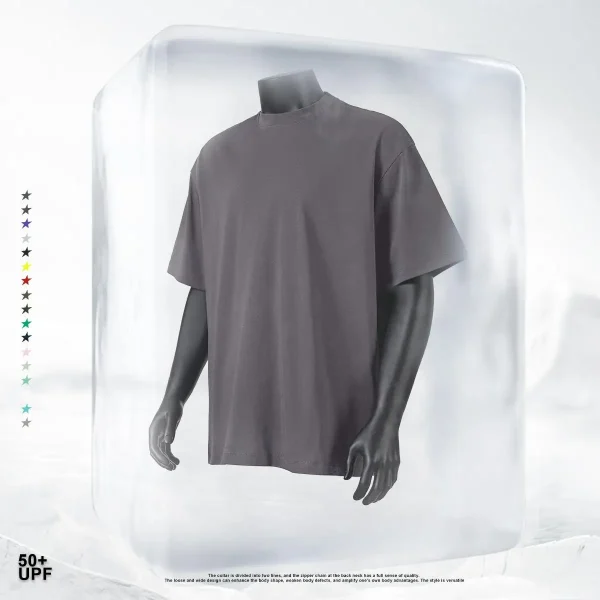 2025 Spring Summer Collection Unisex Mint Mambo Loose T-Shirt Youth Size Short Length Ice Cool Quick Dry T-Shirt for Men - Image 3