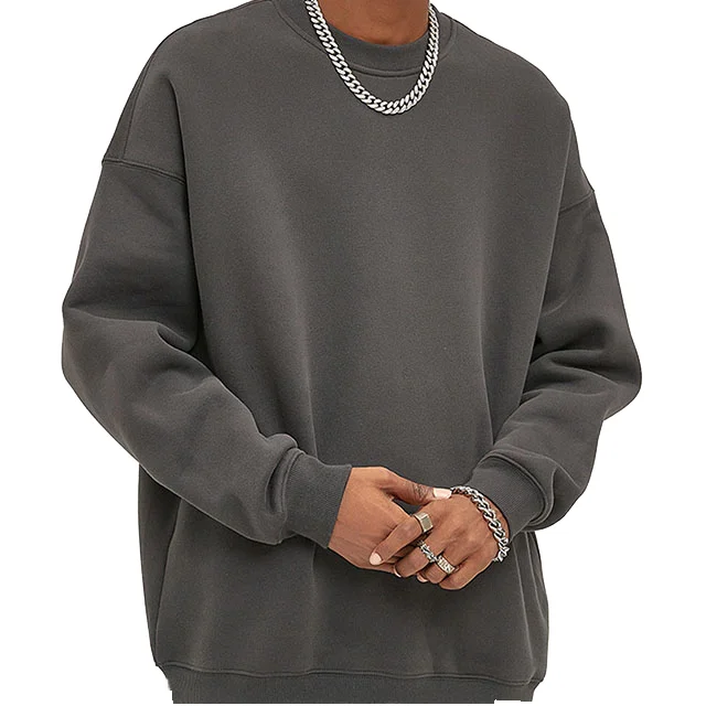 Autumn and Winter Trendy Men’s Sweatshirt Fleece Thick Oversized Crew Neck 3D Embroidery New Style Clothing