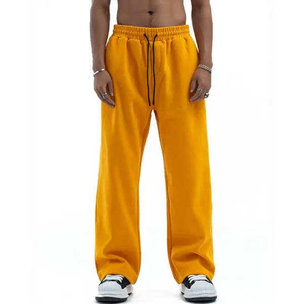 Men's Sweatpants with Drawstring Closure  Design Men's Pants Trousers  Casual Mid-Waist Heavyweight Fleece Pants - Image 2