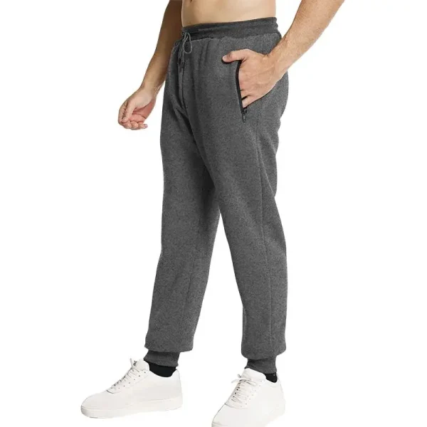 New Men's High Waist Flare Sweatpants Side Zipper Pockets  Track Joggers Pants Fashionable Winter Cargo Pattern Decoration - Image 2