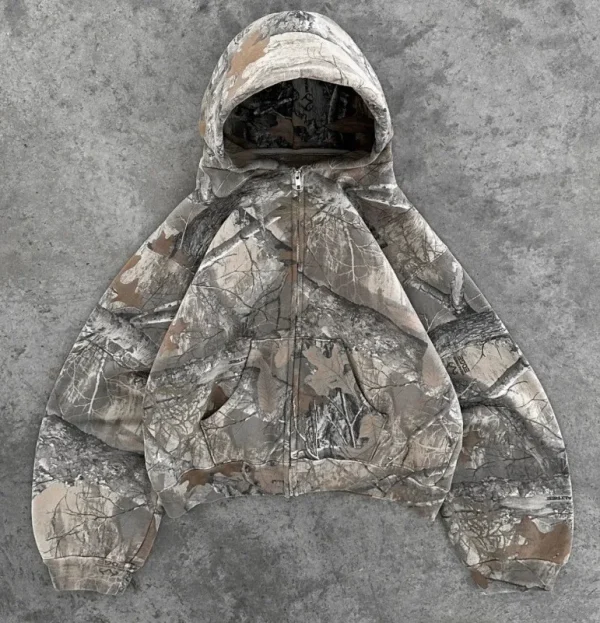 Zip Pullover Hoodie for Men Snake Camouflage Printed High Quality Boxy  Zip up Hooded Coat - Image 2