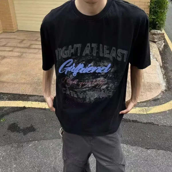 2025 Summer Men's Casual Street Casual  3D Printed Loose Fit Short Sleeve T-Shirt 220 Grams Oversized T-shirt for Men - Image 3