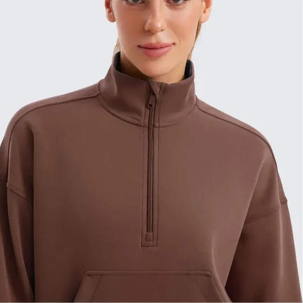 American European Size Sweatshirt Cotton  Heavyweight  Autumn Winter Tops Jacket Drop Shoulder Women's Sweatshirt - Image 5