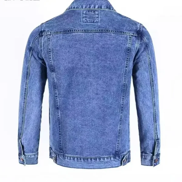 2025 Washed Vintage Jeans Jacket High Quality Denim Clothing American  Streetwear Design Fashion Jacket  for Men - Image 5