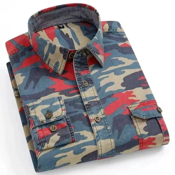 2025 Men's Camouflage Casual Shirts Printed Long Sleeve Shirts for Men - Image 5