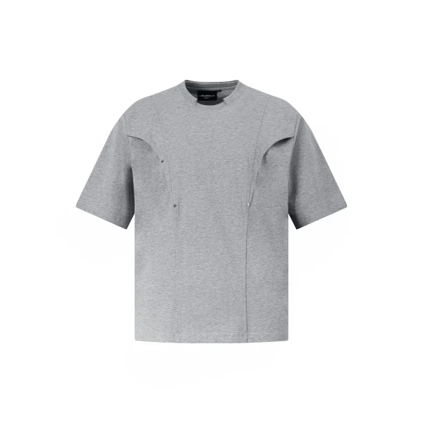 Heavyweight High Quality 100% Cotton T-Shirt Men Short Oversized  Men's Classic T-Shirt with Decoration Button