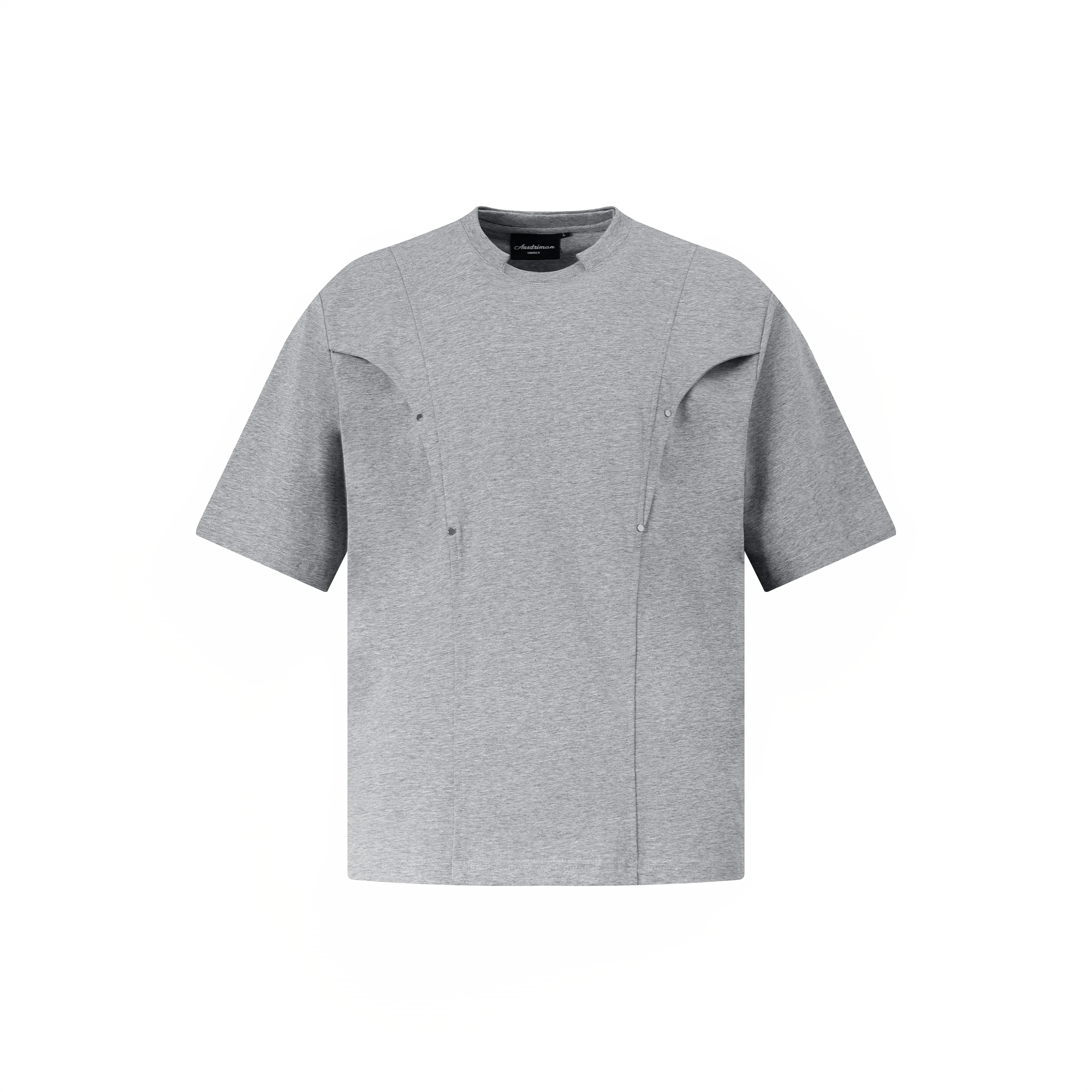 Heavyweight High Quality 100% Cotton T-Shirt Men Short Oversized  Men’s Classic T-Shirt with Decoration Button