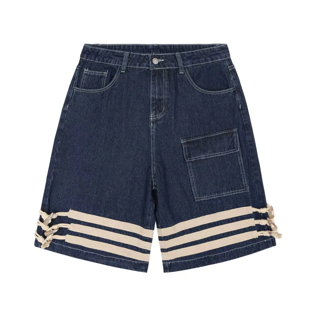 Men’s Street Wear Casual Jean Shorts High Quality Cotton Denim Baggy Jorts for Men