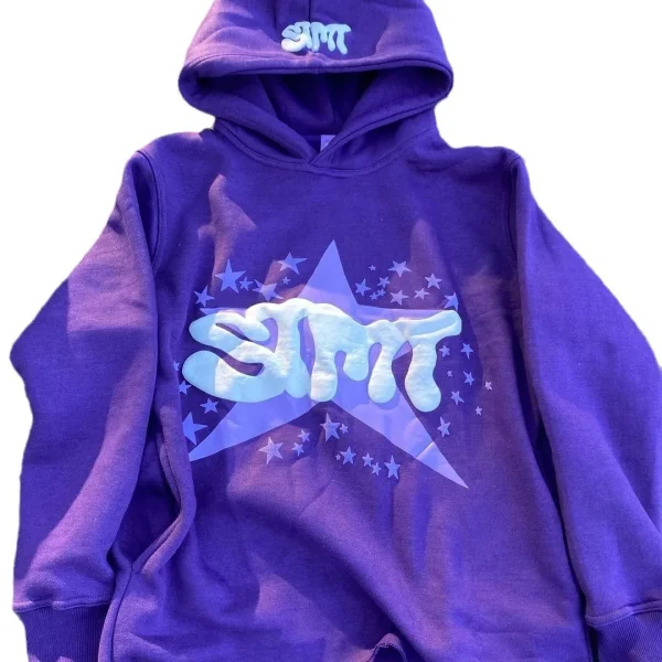 Unisex Acid Wash Hoodie 1:1 Print Casual Knitted Material Rhinestone Autumn Season Hooded Collar - Image 3