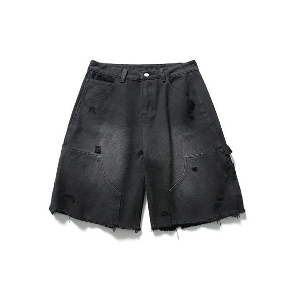 Men's Jeans Shorts Distress Washing Denim Shorts - Image 3