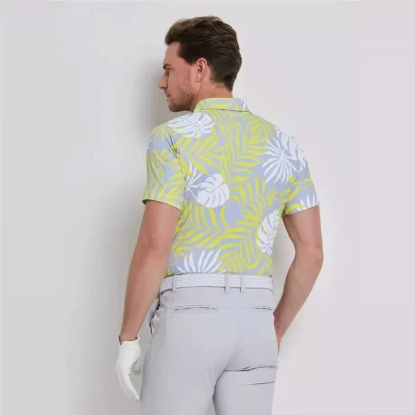 Men's Short Digital Print for Polo Shirt Comfortable Anti-Wrinkle Breathable Spandex Embroidered Knitted Fabric - Image 5