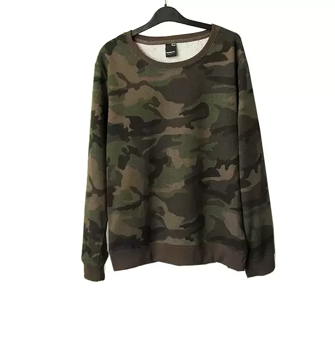 American European Men’s T-Shirt Long Sleeve  Oversized  Camouflage Sweatwear for Men