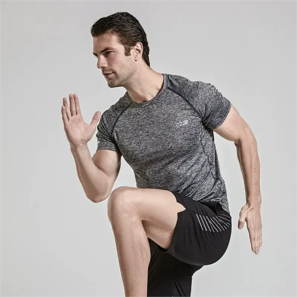 Men's 200 Grams Gym T-Shirt Quick Dry Breathable Anti-Wrinkle Casual Oversized Fit Trendy Fitted Design Knitted Fabric Formal - Image 3