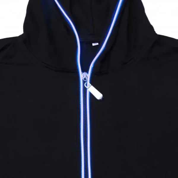 Men's Outdoor Long Sleeve Fishing Hoodie Shirts LED Hoodie  with Contrast Zip Hooded Collar - Image 5