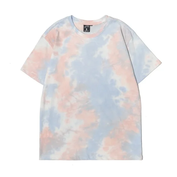 2025 Summer Men's Trendy T-Shirt Super Popular European American Tie-Dye Short Sleeve New Plus Size Mens T-Shirt Sets - Image 4