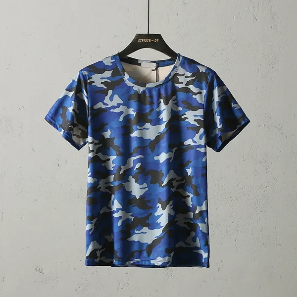 2025 Summer Camouflage Crew Neck T-Shirt Men's Casual Quick-Dry Outdoor Top Half Sleeve T-Shirt for Men - Image 4