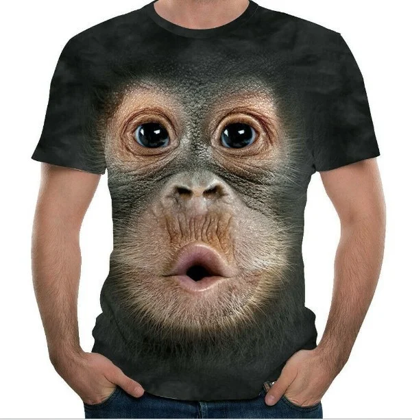 Men’s Casual 180 Grams Fitness Elastic T-Shirt Short Sleeve 3D Digital Print Knitted Blank Design